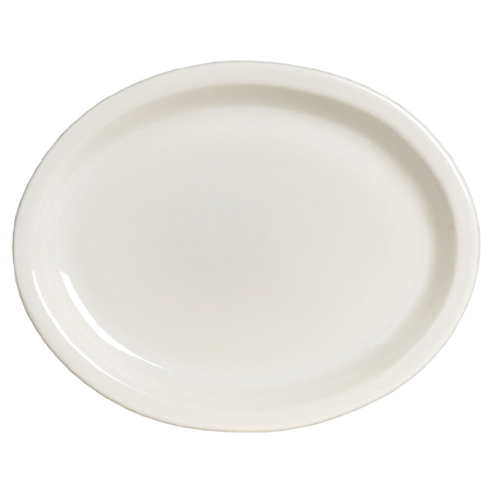 Steelite A100P245 Platter Oval Narrow Rim 13.625" X 10.75" American Basics