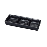 Yanco BP-4033 Black Pearl Sauce Dish 2 Oz. Each Compartment 7"L X 2-1/2"W