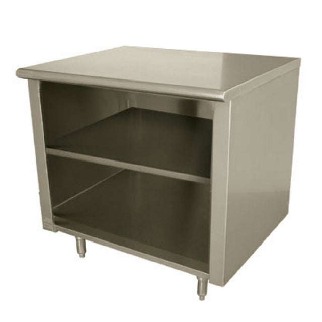 Advance Tabco EEB-SS-246M-X Special Value Economy Work Table 72"W X 24"D Open Front Cabinet Base With Mid-shelf