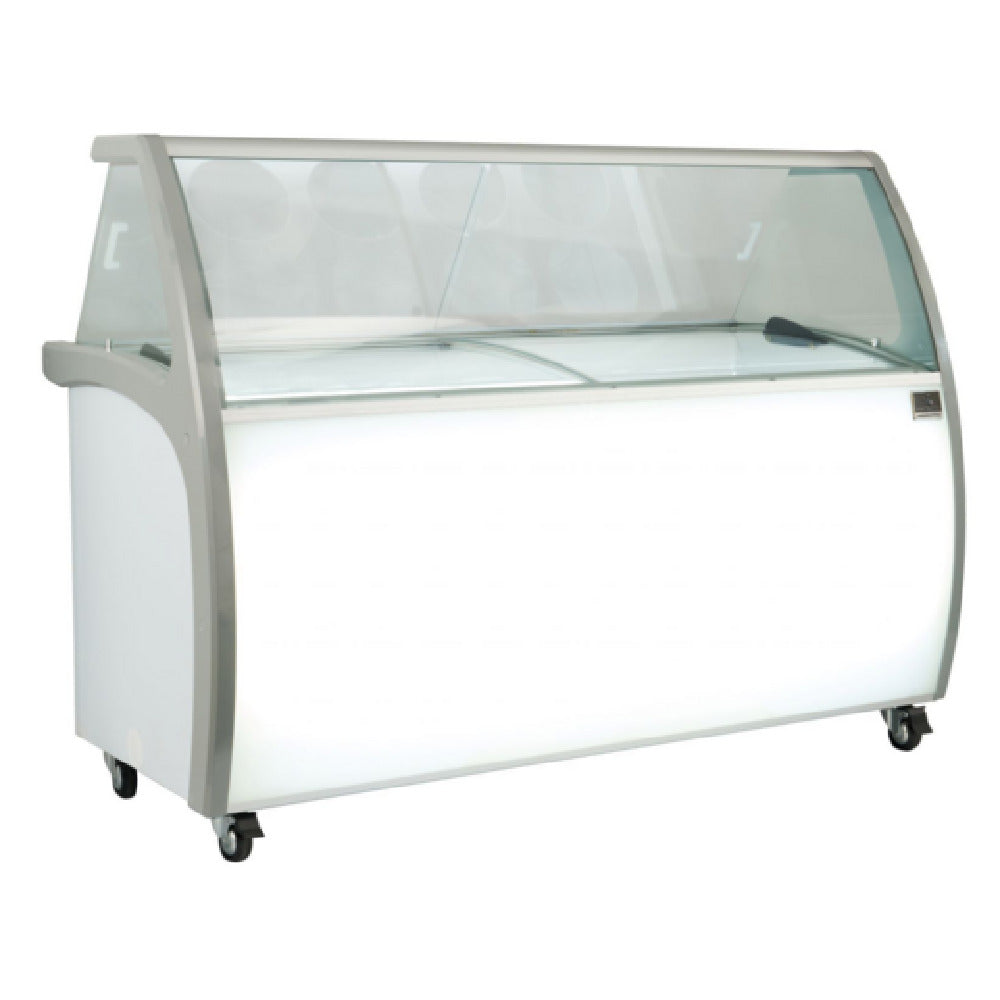 Kelvinator KCICDC10FH (738374) 10-tub 67-3/4" Long Front Of The House Display Ice Cream Or Gelato Dipping Cabinet. Exterior & Interior Panels Stainless Steel Painted White