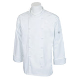 Mercer Culinary M62010WH7X Renaissance Men's Jacket (12) Cloth Covered Buttons Scoop Neck