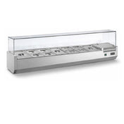 AMPTO MPP-3TP - AMPTO® Top Rail Ingredient Display Case, Refrigerated, Countertop