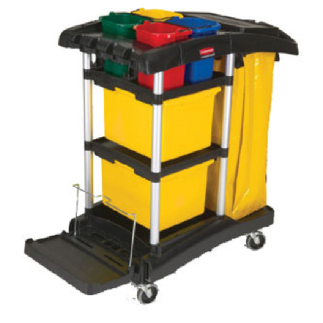 Rubbermaid FG9T7400BLA Hygen™ Microfiber Cleaning Cart 48-1/4"L X 22"W X 44"H