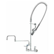 T&S Brass B-0133-18DJCRBC EasyInstall Pre-Rinse Unit 8" Wall Mount Add On Faucet 18" Double Joint Swing Nozzle With Stream Regulator (B-0107-C)