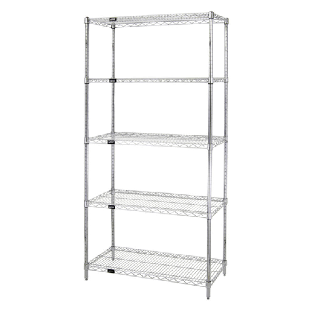 Quantum WR74-1272C-5 Wire Shelving Starter Kit 72"W X 12"D X 74"H 600 800 Lb. Capacity