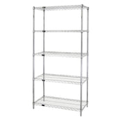 Quantum WR74-1448C-5 Wire Shelving Starter Kit 48"W X 14"D X 74"H 600 800 Lb. Capacity