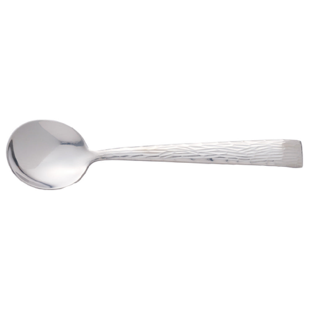 International Tableware SP-113 Bouillon Spoon 6-3/8"L Stainless Steel 18/0 Hammered Finish