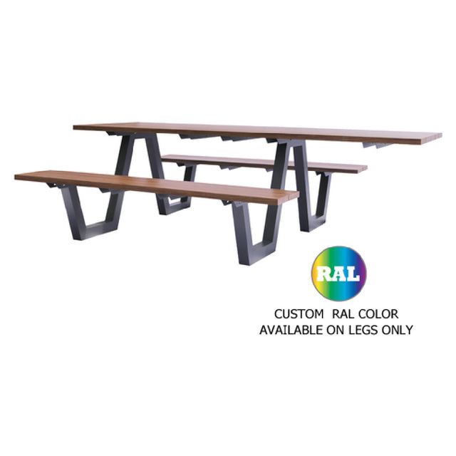 Emuamericas Llc 1821ARAL Sid Picnic Table 70" X 96" X 30"H Overall 32" X 96" Rectangular Top