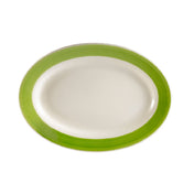 CAC China R-14-G Rainbow Platter 12-1/2"L X 8-5/8"W X 1-1/2"H Oval