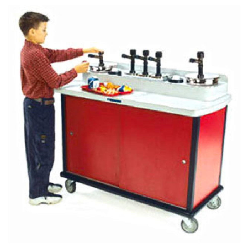 Lakeside 70640 Condi-Express® Condiment Cart 51-1/2"W X 25"D X 36-1/2"H (1) 7 Qt. Poly Round Pump Dispensers & (6) 3 Qt. Poly Rectangular Pump Dispensers
