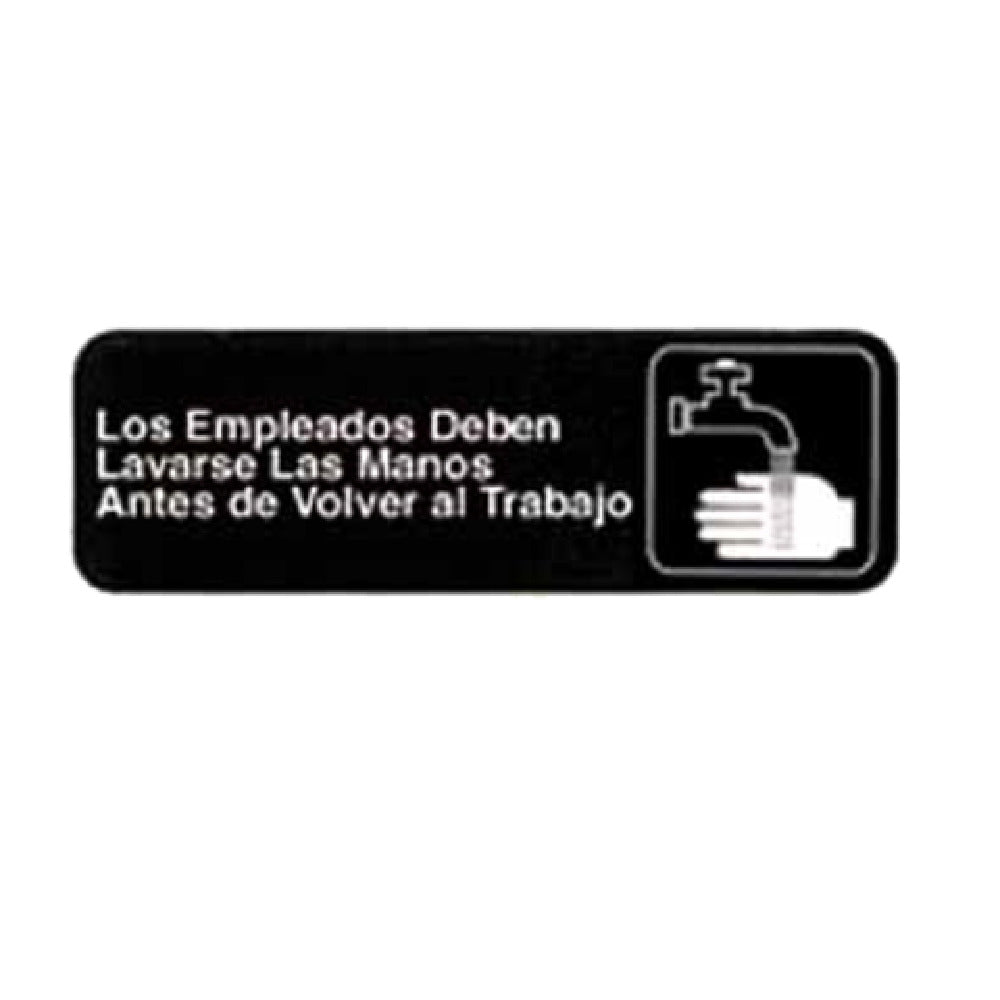 TableCraft Products 394545 - Cash & Carry Sign, 3" X 9", "Los Empleados Deben Lavarse Las Manos Antes De Volver Al Trabajo" (Employees Must Wash Hands Before Returning To Work)