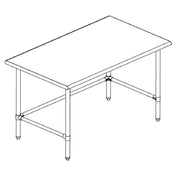Sapphire Manufacturing SMTO-3048S Work Table 48"W X 30"D 18/400 Stainless Steel Reinforced Top