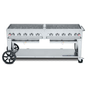 Crown Verity CV-MCB-72-SI-BULK Mobile Outdoor Charbroiler LP Gas 70"x21" Grill Area