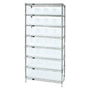 Quantum WR8-240CL Bin Wire Shelving System 36"W X 14"D X 74"H 800 Lbs. Load Capacity Per Shelf
