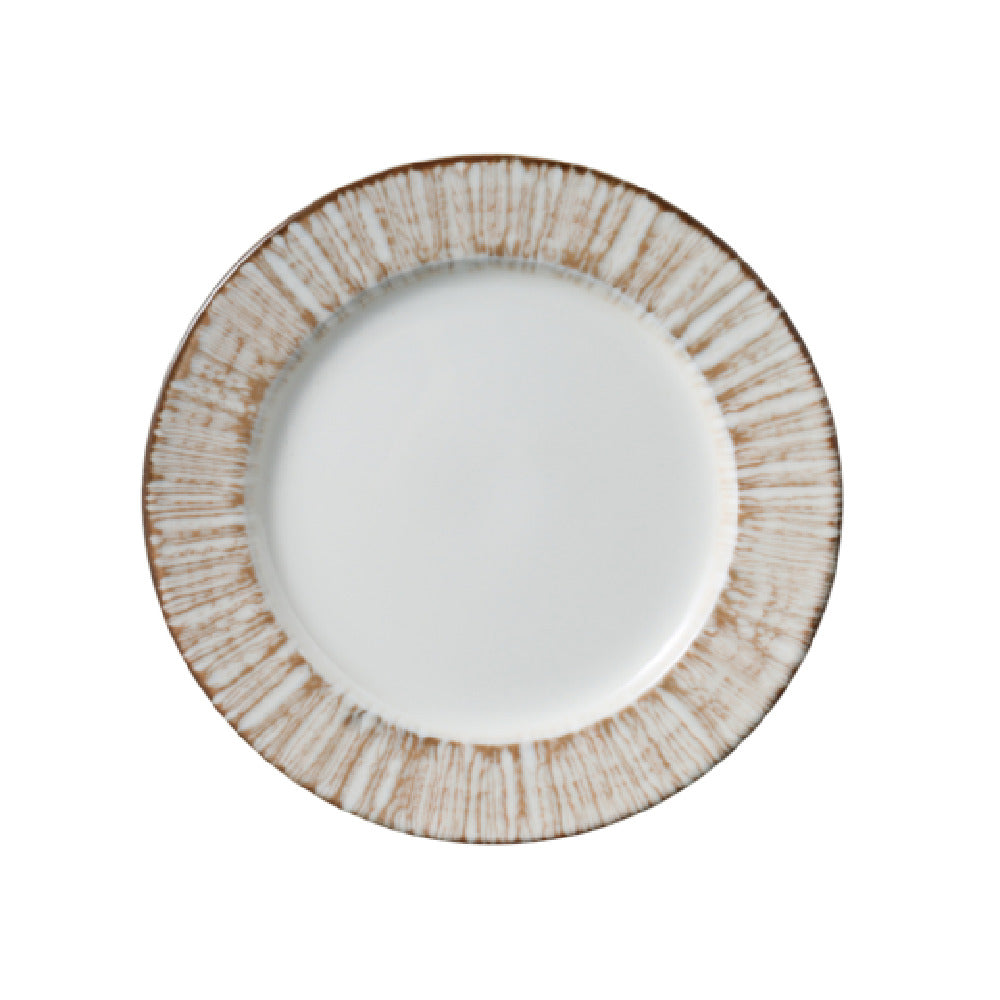 Yanco LE-106 - Legna Bread Plate, 6 1/8" X 1/2", White & Brown