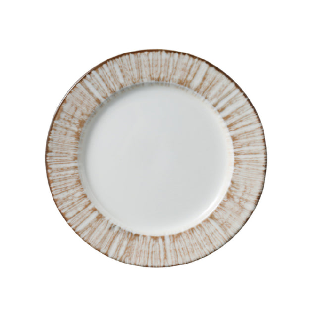 Yanco LE-106 - Legna Bread Plate, 6 1/8" X 1/2", White & Brown