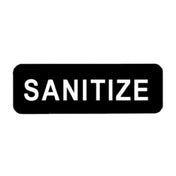 Vollrath 4519 Sanitize Sign 3" X 9" White On Black