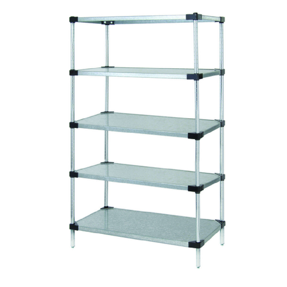 Quantum WR74-1460SG-5 Solid Shelving Starter Kit 60"W X 14"D X 74"H Includes (5) Solid Shelves And (4) Posts