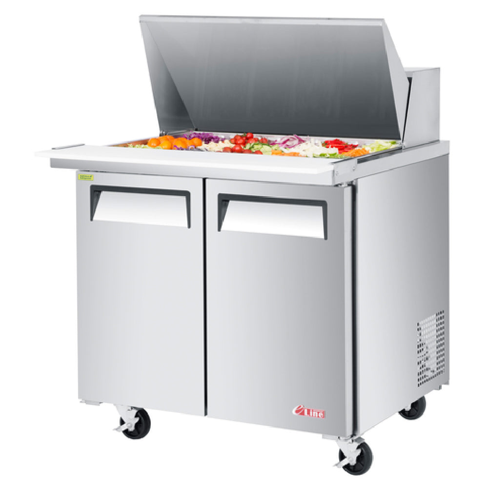 Turbo Air EST-36-15-N6-V E-line Sandwich/Salad Mega Top Unit Two Section 36-3/8"W X 34"D X 39"H