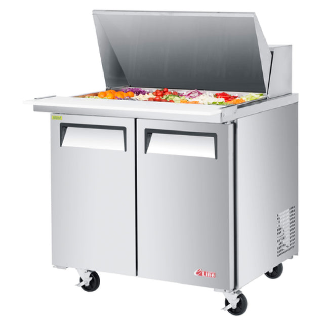Turbo Air EST-36-15-N6-V E-line Sandwich/Salad Mega Top Unit Two Section 36-3/8"W X 34"D X 39"H