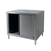 Klinger's Trading CB3048-W/SHELF Work Table Cabinet Base With Sliding Doors 48" W X 30"D X 36"H