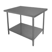 GSW USA WT-EP2472 Economy Work Table 72"W X 24"D X 35"H 18/430 Stainless Steel Top & Undershelf