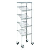 Hubert 10098 - Kratos Wire Mobile Merchandising Rack, 24"W X 18"D X 74"H, 4" Slanted