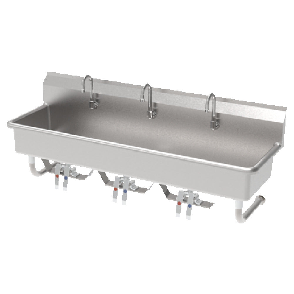 GSW USA ACE-MWS-1872K Hands Free Multi Station Sink Wall Mount 72"W X 14" Front-to-back X 8" Deep Bowl