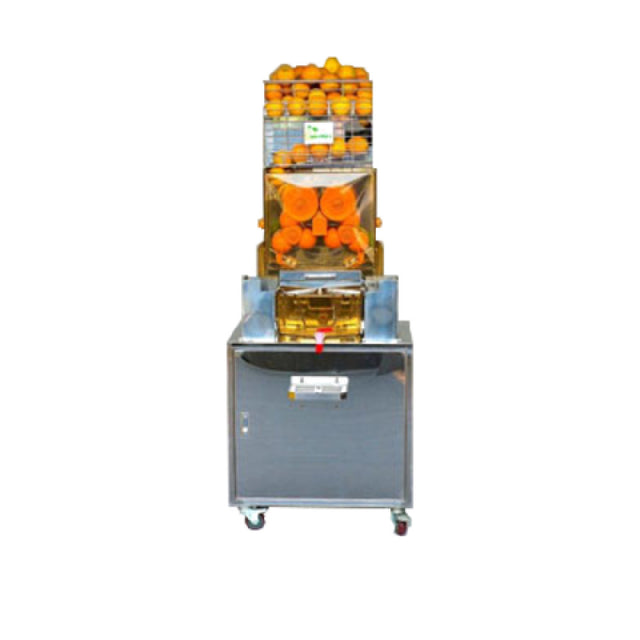 Juicernet by Mulligan Associates JM-20 AUTOMATIC FEED (ON CART) JuiceMatic Autofeed Citrus Juicer On Stainless Steel Cart With Wheels