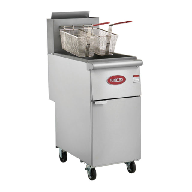 Hubert 116339 - Kratos 29Y-051-LP Commercial Mobile Gas Floor Fryer, (4) Burners