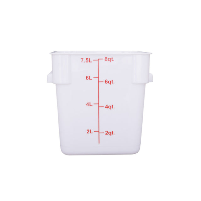 CAC China FS3P-SQ8W Food Storage Container 8 Qt. Square