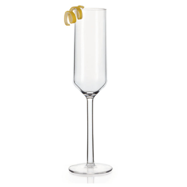 GET Enterprises SW-1462-CL Via Champagne Glass 6 Oz. (6 Oz. Rim Full) 1-24/25" Max Dia. X 9-1/4"H