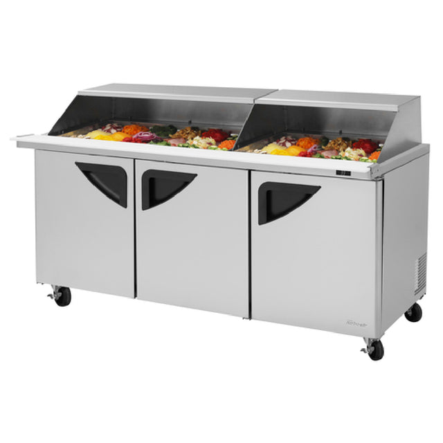 Turbo Air TST-72SD-30-N-SL Super Deluxe Sandwich/Salad Mega Top Unit With Slide-Back Lid