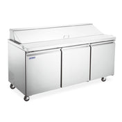 Omcan 59048 (PT-CN-1787E-HC) Aurora Refrigerated Prep Table Three-section