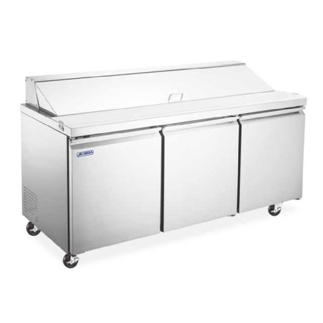 Omcan 59048 (PT-CN-1787E-HC) Aurora Refrigerated Prep Table Three-section