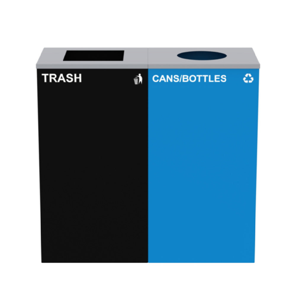 Alpine Industries ALP4450-BLK-KIT7 Recycling Bin Station 58 Gallon (2) Stream