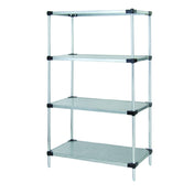 Quantum WR74-2448SG Solid Shelving Starter Kit 48"W X 24"D X 74"H Includes (4) Solid Shelves And (4) Posts