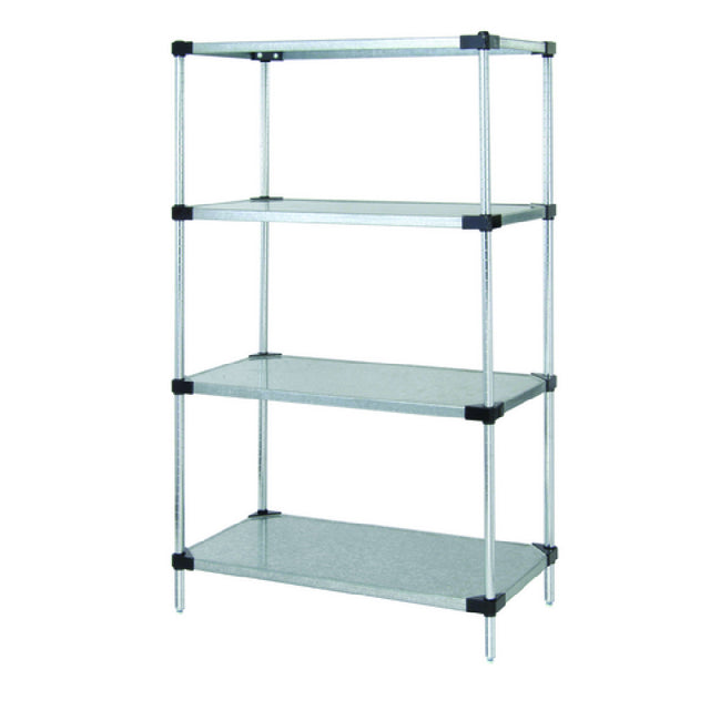 Quantum WR74-1436SG Solid Shelving Starter Kit 36"W X 14"D X 74"H Includes (4) Solid Shelves And (4) Posts