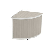 Bon Chef NX-2-CR-S-O Nexus Corner Round Side Table 31.5" X 31.5" X 33.5" With (3) Eclosed Shelves