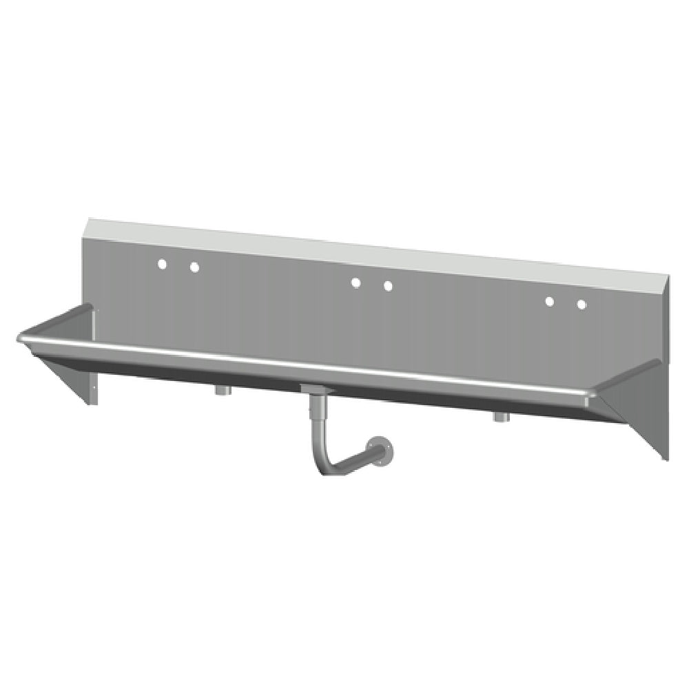 SPG MSHS-6 - Universal Stainless Multi-Station Hand Sink, Wall Mount, 72" X 20" Front-to-back