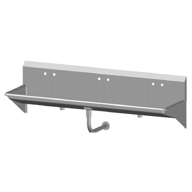 SPG MSHS-6 - Universal Stainless Multi-Station Hand Sink, Wall Mount, 72" X 20" Front-to-back