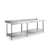 Steel Works Stainless SWWTS-3084-2R-318 Worktable 30" X 84" X 34"H 18ga/304 Stainless Steel