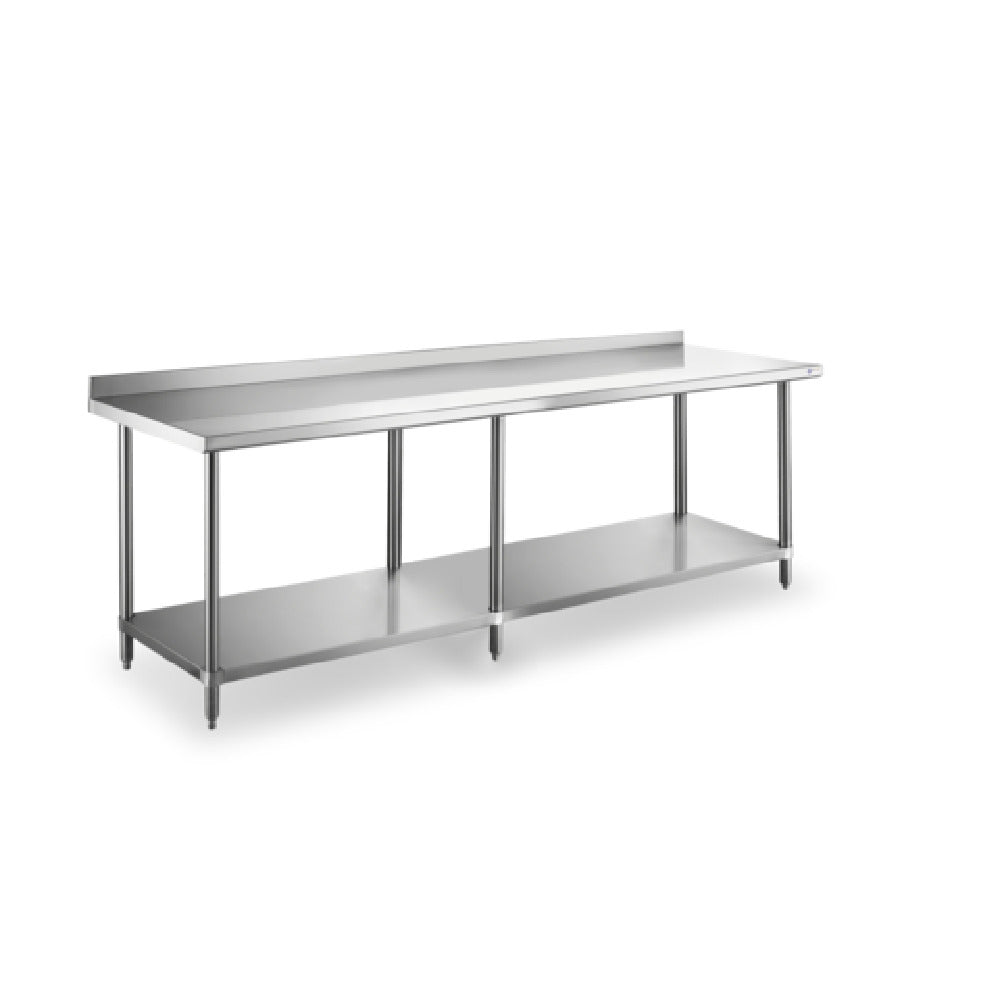 Steel Works Stainless SWWTS-2484-2R-318 Worktable 24" X 96" X 34"H 18ga/304 Stainless Steel