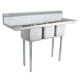 Empura ESD31014LR12 - Sink, 58"W X 19.5"D X 44.25"H, (3) Compartment