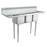Empura ESD31014LR12 - Sink, 58"W X 19.5"D X 44.25"H, (3) Compartment