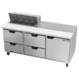 Beverage Air SPED72HC-08-4 Sandwich Top Refrigerated Counter Three-section 72"W