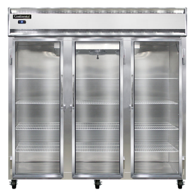 Continental Refrigerator 3RNSSGD Refrigerator Reach-in Display Three-section