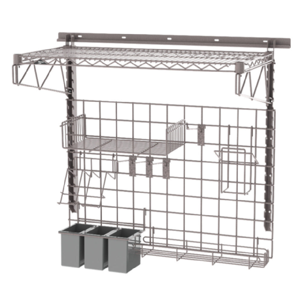 Metro SWKIT-PIZZAPREPK4 SmartWall Pizza Prep Station 36"W X 20"D SmartWall Grid And Accessories In Metroseal Gray Epoxy-coated Corrosion-resistant Finish With Microban Antimicrobial Protection