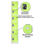Alpine Industries ADI629-206-GRN Storage Locker 72" H X 12" W Six-compartment