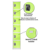 Alpine Industries ADI629-206-GRN Storage Locker 72" H X 12" W Six-compartment